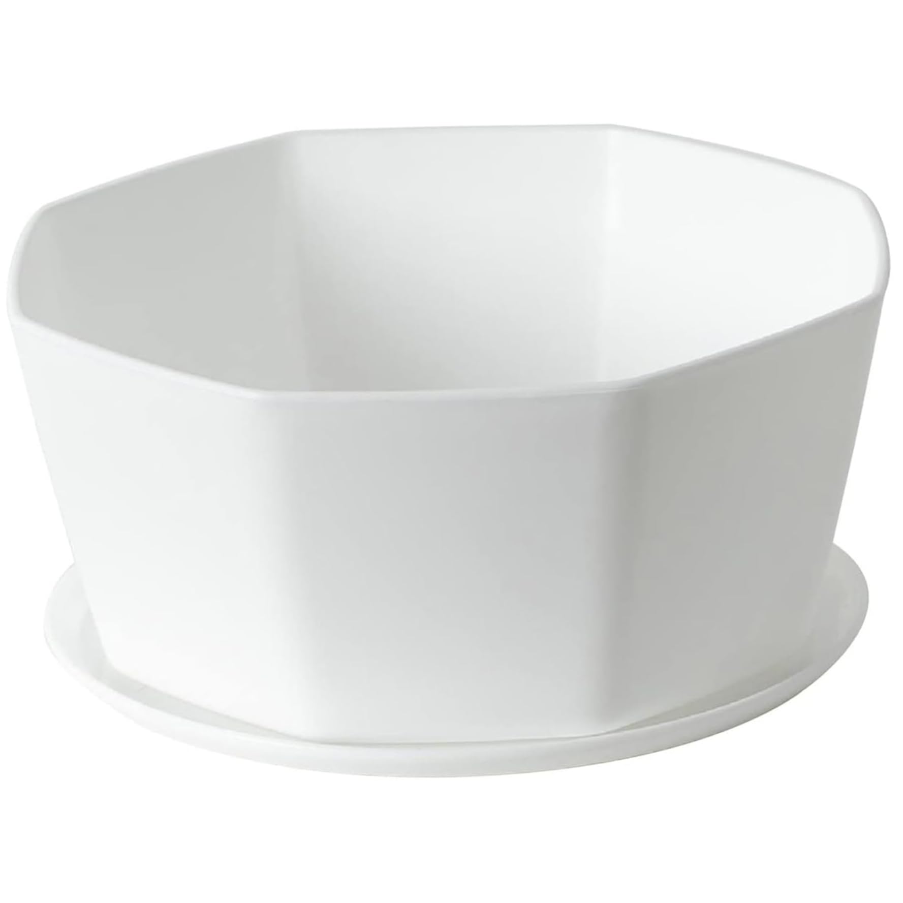 Licsaliwe White+ 5.9Inch Pots, 5.9" Plastic Shallow Planters, With Drainage Hole & Bamboo Tray For Indoor Plants, White