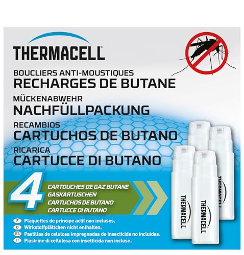 Thermacell Nachfüllpack Butangaskartusche – 4 Stück, je 12 Stunden Laufzeit, Original...