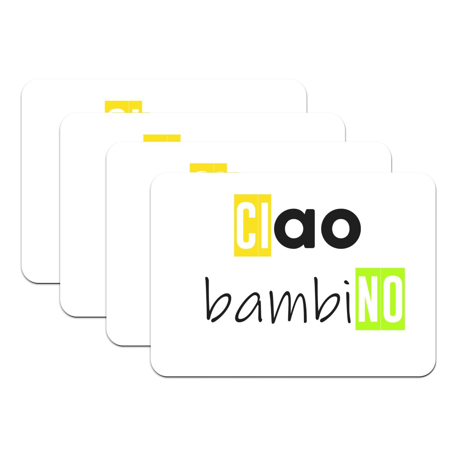 Sets de table en caoutchouc Ciao Bambino pour éviter les taches de bébé