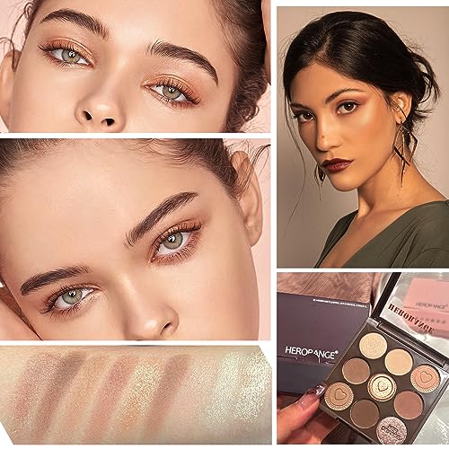 Eyeshadow Palette, Matte Shimmer Nude Eye Shadow Pallets for Women Brown Long Lasting Shadows Palettes - Image 2