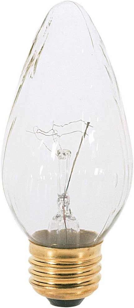 Satco S3363 120V Medium Base 25-Watt F15 Light Bulb, Clear