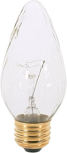 Satco S3363 120V Medium Base 25-Watt F15 Light Bulb, Clear