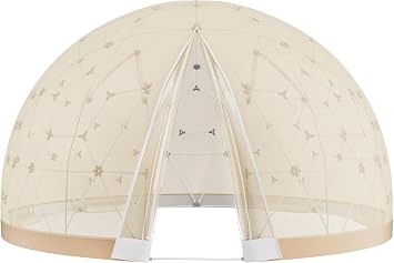 VEVOR Dome Bubble Tent, 12FT Double Cover (Transparent & Light Yellow Cover), Outdoor Geodesic House Shelter, Upgraded Igloo Tent Waterproof for Camping, Patio, Dining Backyard, Party