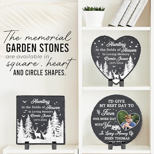 Custom Photo Memorial Stepping Stones, Farming Funeral Gift, Memorial Stepping Stones for Dad, Grandpa, for Farmers, Farming in Heaven Garden Slate (CUS_202405231533)