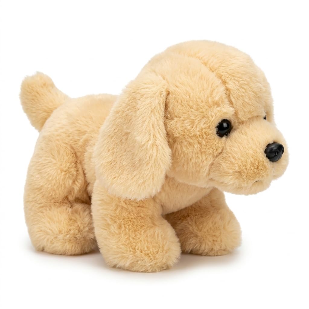 25 cm Puppy Soft Toy for Kids, Ultra Soft Plush Stuffed Dog Teddy, Light Beige Cuddly Animal Toy, Baby Safe Hugging Doll, Birthday Gift for Boys Girls & Toddlers-image-12