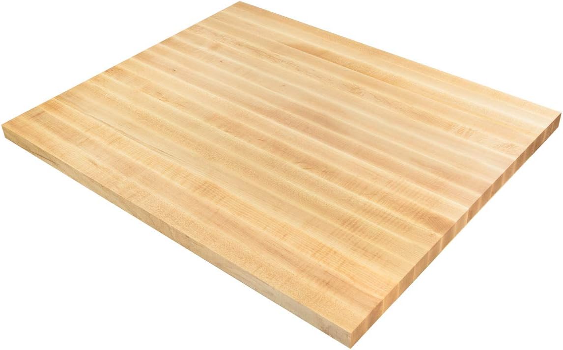 Premium Kitchen Countertop, 36x30 Inch, Grade A Hard Maple, 1.5 Inch Thick Butcher Block