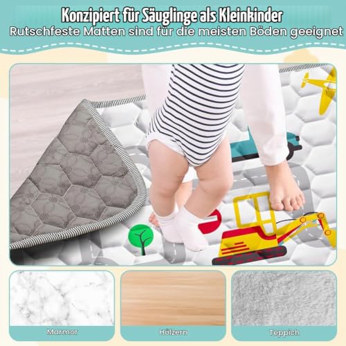 Aolso Baby Spielmatte, 150*200cm Baby Krabbelmatte, Baby Faltbare Spielmatte, Krabbeldecke für Baby, Kleinkind Aktivität Spielmatte… – Ansicht 4