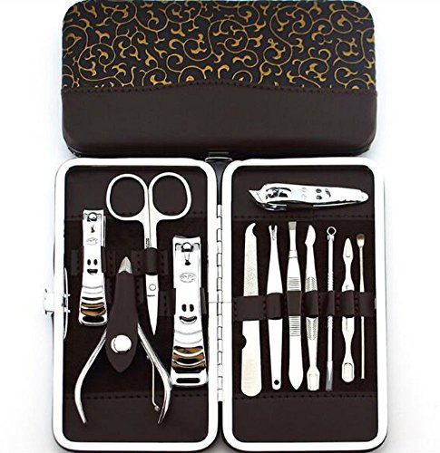 GCIYAEN Steel Nail Clipper Set Personal Manicure & Pedicure Set, Travel & Grooming Kit, B