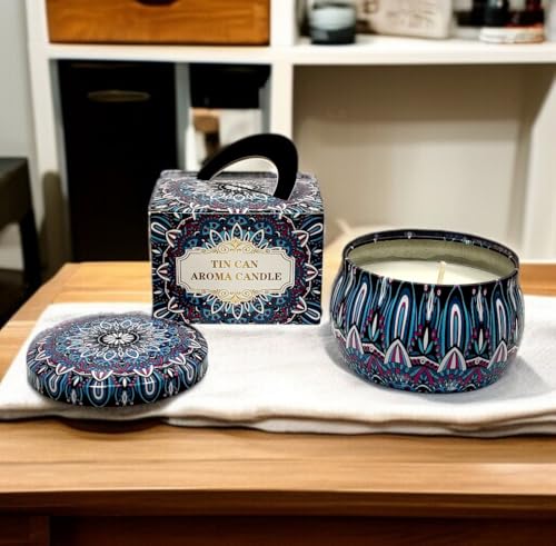 Image of Mandala Candle | Handcrafted Scented Wax Jar with Intricate Mandala Design | Spiritual Home Decor & Gift (Mystic Radiance Mandala)