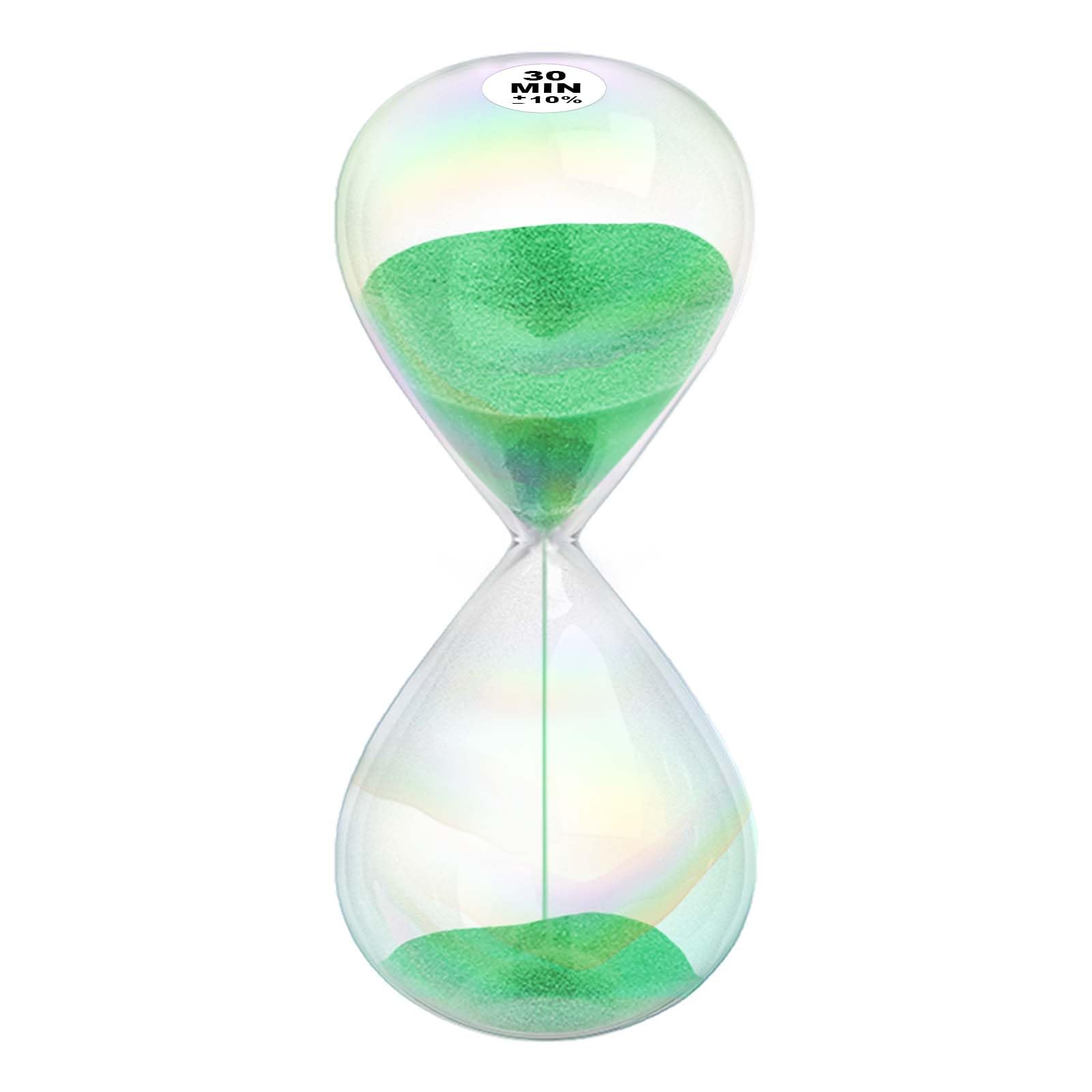 30 Minute Sand Timer Hourglass, Simple Biloba Puff Sand Clock,Large Turquoise Color Sand Watch 30 Min Hour Glass Sandglass for Home,Desk,Office