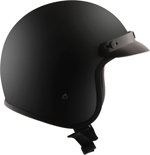 Miniatura 4 de Detour Helmets D.O.T. - Casco ligero 34 negro plano para motociclistas con visera extraíble