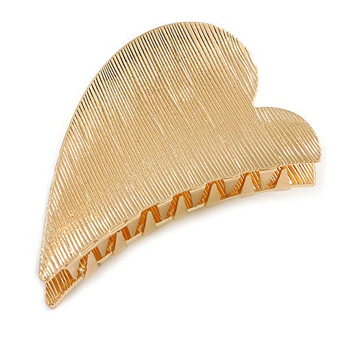 Pinza para el pelo de corazón dorado para peinados de oficina