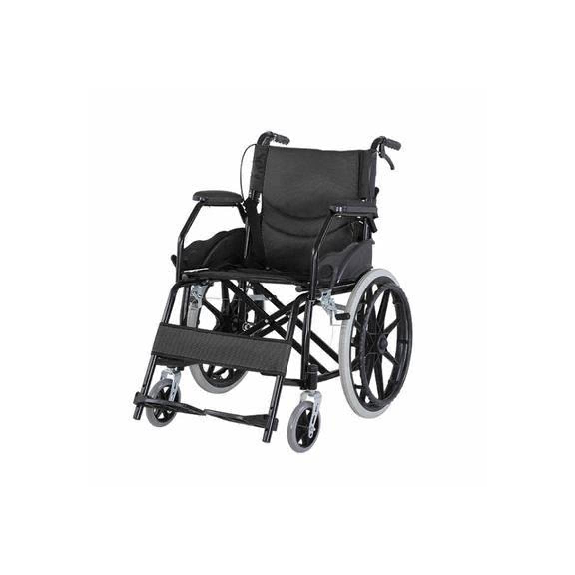 SXSLTSA Folding Transport Household Mobile Portable Wheelchair with Armrests and Leg Strap Mobility Aid for Physically Impaired Handicapped and Elderly Users (D)