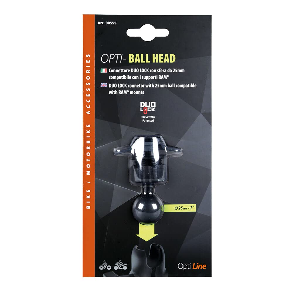Lampa 90555 Titan Opti Ball Head, Złącze DuoLock z kulką 25 mm / 1" Kompatybilny z obudowami Opti Line, Czarny
