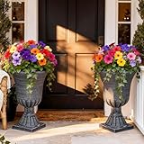 Autodaya 22' Urn Planters Outdoor Planter for Plants Set of 2 Timeless Plastic...