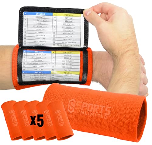 Image of Sports Unlimited Adult Triple Wrist Coach, Football Wristbands for Plays, Baseball Wristbands, QB Arm Bands