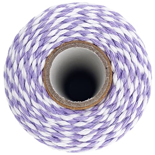 barbante de algodão roxo e branco para padeiro, 2 mm de espessura, 328 pés, barbante de Natal para e