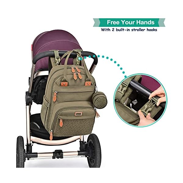 WELAVILA Baby Wickeltasche/Rucksack, Unisex Wickelrucksack Babytasche mit Wickelauflage, Isoliertaschen… – Bild 7