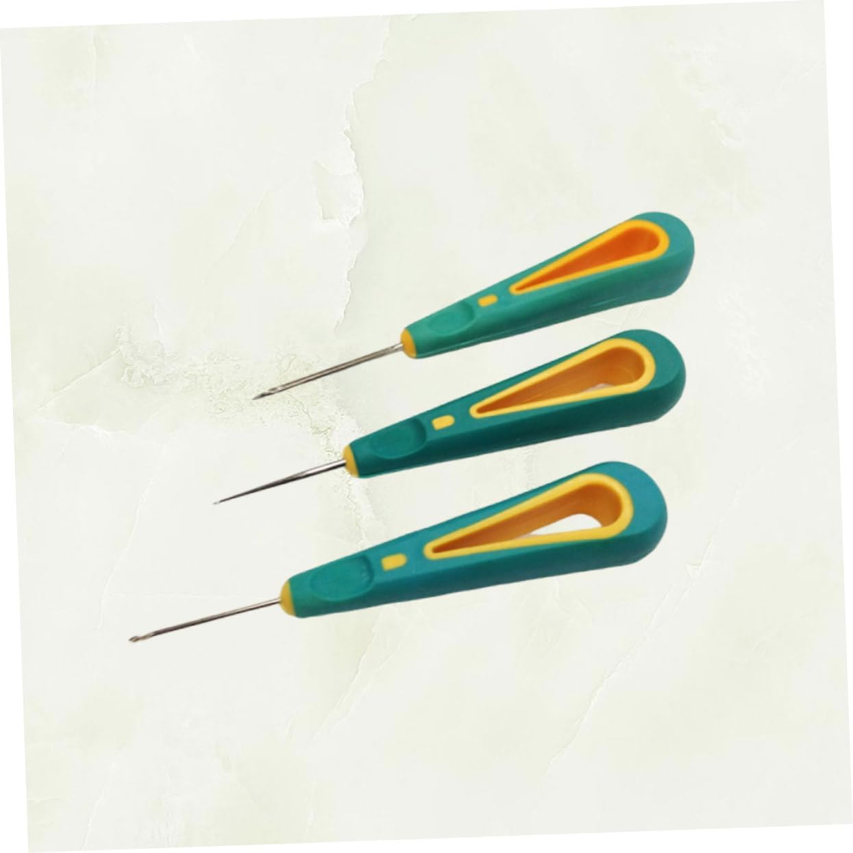 GLSTOY 3pcs Silicone Handle Awl Multifunctional Sewing Tools for Projects Includes Hook Round Hole and Straight Tip Awls for Home and Craft Use