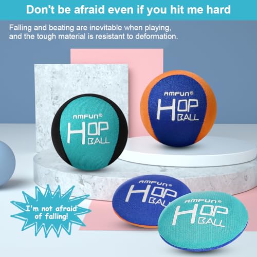 AMFUN 4 Stück Wasserball, Wasserhüpfball, Schnelltrocknender Lycra-Bezug Ball, Für Jugendliche und Erwachsene (Blue+Orange)