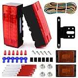 SEISSO 12V Trailer Tail Light Kit, LED Utility Trailer Lights DOT Approval, Tail Stop Turn Running Lights Kit for Trailer Truck Boat Marine Over 80 Inch