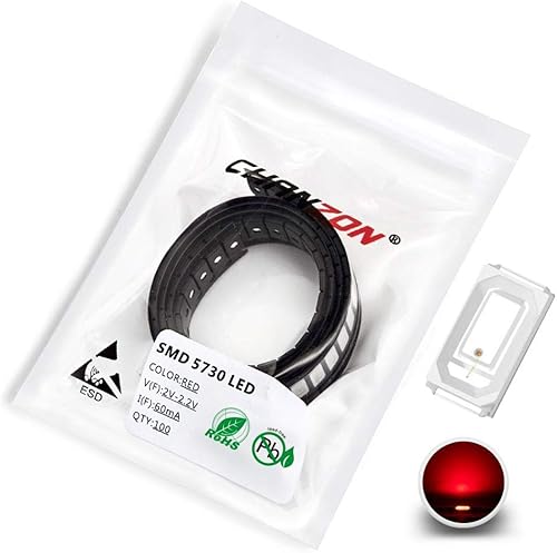 Miniatura 7 de Chanzon 100 piezas 5730 (5630) blanco frío 10000K SMD LED diodo luces chip (0.224x0.118 in DC 3V 150mA 0.5W 50-55LM) alta intensidad Super brillante