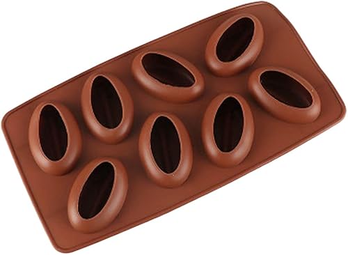 Miniatura 8 de Molde de silicona para cubitos de hielo en grano de café, 8 cavidades, 8 cavidades, molde para caramelos, fondant, mousse, pastel, chocolate, leche,