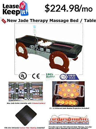 Massage Table Bed FAR Infrared Jade Heat Therapy - Full Body 9 Heated Jade Rollers to 160F - Infrared Carbon Fiber Panels - 110v Electric, 6.5 Ft. L