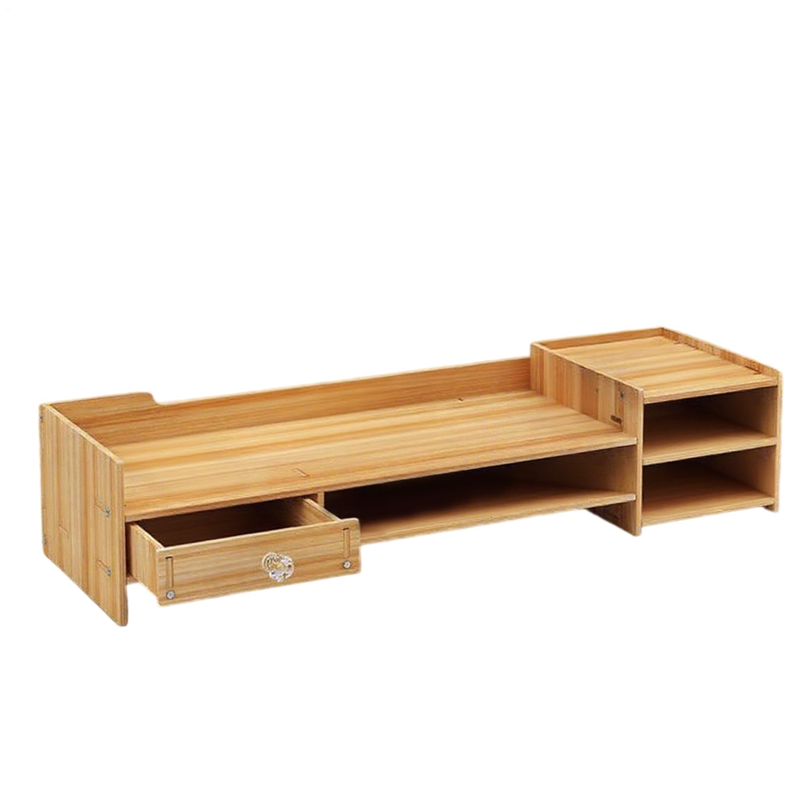Supporto per Monitor Computer Supporto per Computer da Scrivania | Ripiano in Legno per Accessori Ufficio Casa Organizzazione PC Laptop Stampante Cancelleria