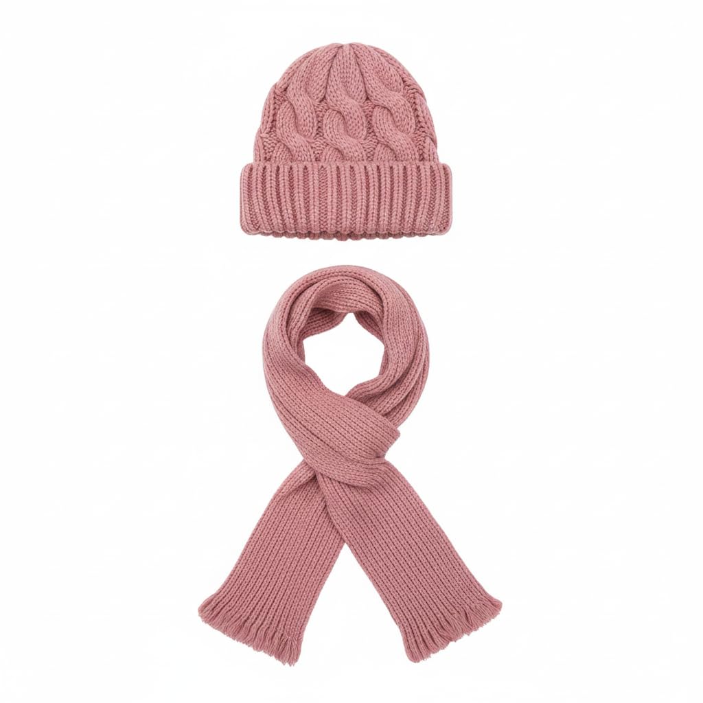 Women Winter Wear - Cozy Winter Hat with Muffler Set, Stylish Winter Cap for Girls, Ideal Winter Wear for Teens, Working and College Ladies - Warm and Fashionable Multicolour