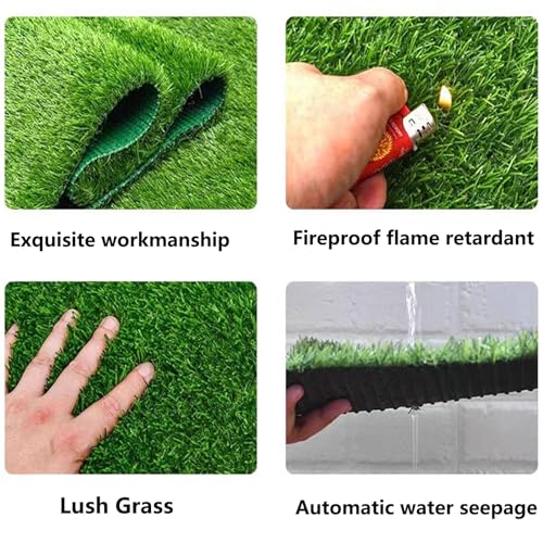 Tappeto in erba artificiale realistica, spesso tappeto erboso sintetico per giardino, balcone e patio, tappeto verde (dimensioni: 2 x 6 m)