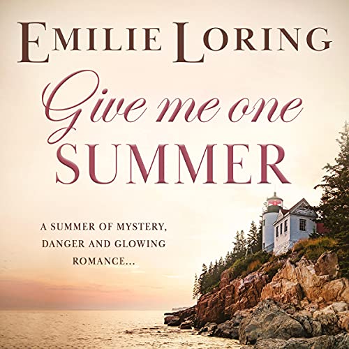 Give Me One Summer: The Emilie Loring Romances audiobook cover depicting a house built near a sea cliff