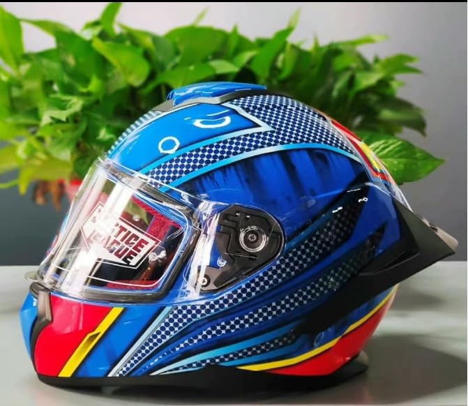 Miniatura 3 de Casco de motocicleta de cara completa El azul rojo aprobado por DOT Moto Ciclomotor Street Bike Riding Motocross Racing Motobike Casco De