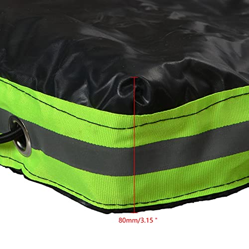 JAVOUKA Anhängerplane Flachplane mit Gummigurt 258x135x8CM - randverstärkte Wasserfest Anhänger Plane(schwarz) - PKW Anhänger Abdeckplane 500KG - 750KG für Stema DDR Hänger humbaur u. a. – Bild 4