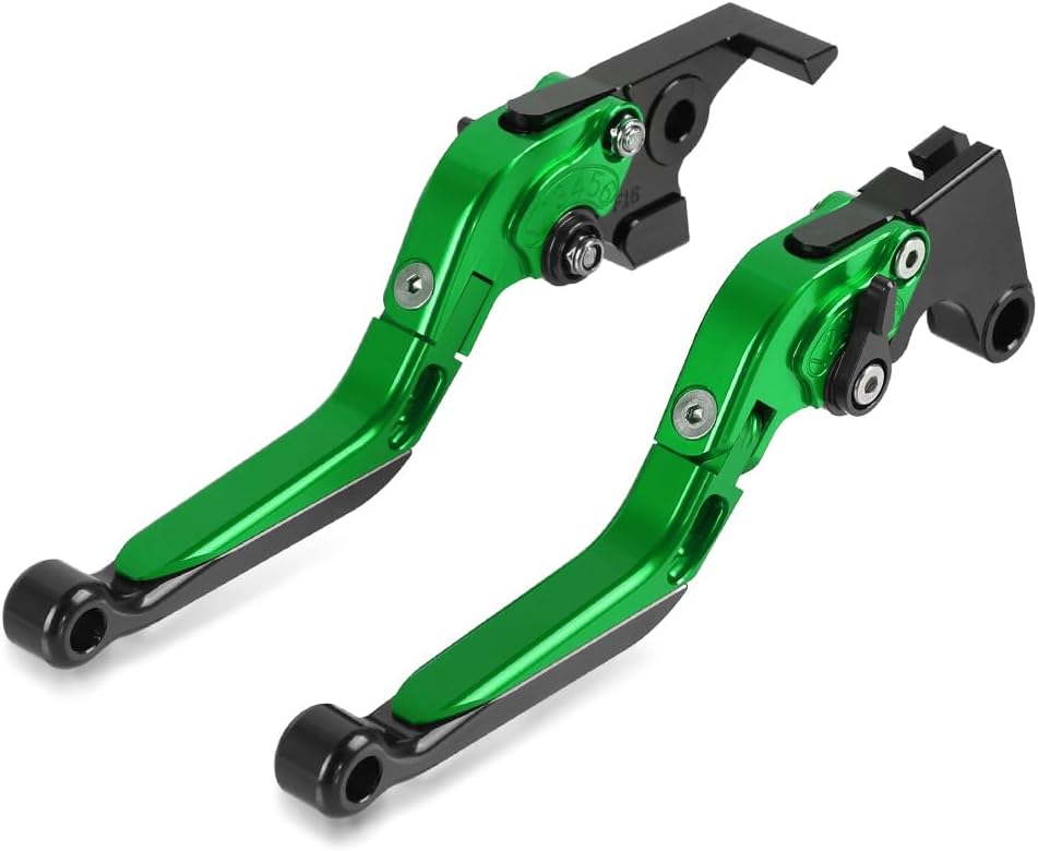 LANQIAN Brake & Clutch Levers Set Foldable Extendable CNC for ZX-6R ZX6R 2007-2016 Gray+Black