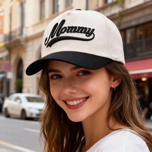 Gorra Trucker Mom para Mujer Ajustable Vintage Beige miniatura 3
