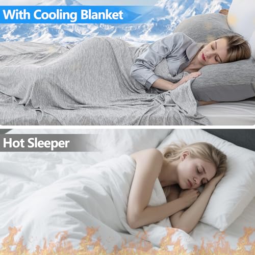 Apritsce Kühldecke 150 x 200CM, 2 in 1 Doppelseitige Kühlende Decke, Schweißableitend und Atmungsaktiv Sommerdecke Kühlend, Arc-Chill Q-Max 0,45 Kinderdecke Sofadecke Reisedecke