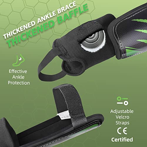 WVVOU Shin Pads Kids, Football Shin Guards for Boys and Girls, Shin Guards Football Men with Double Adjustable Straps, Super Impact Resistance, Lightweight, CE Certified - Image 4