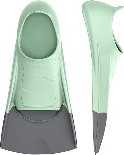 Gintenco Aletas de natación para niños, aletas de entrenamiento de natación para natación, aletas de tamaño de viaje con bolsa de malla, aletas de