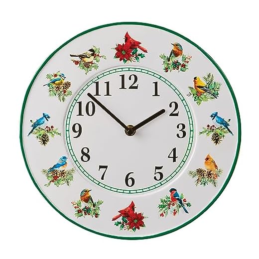 Collections Etc Colorful Realistic Winter Birds Wall Clock