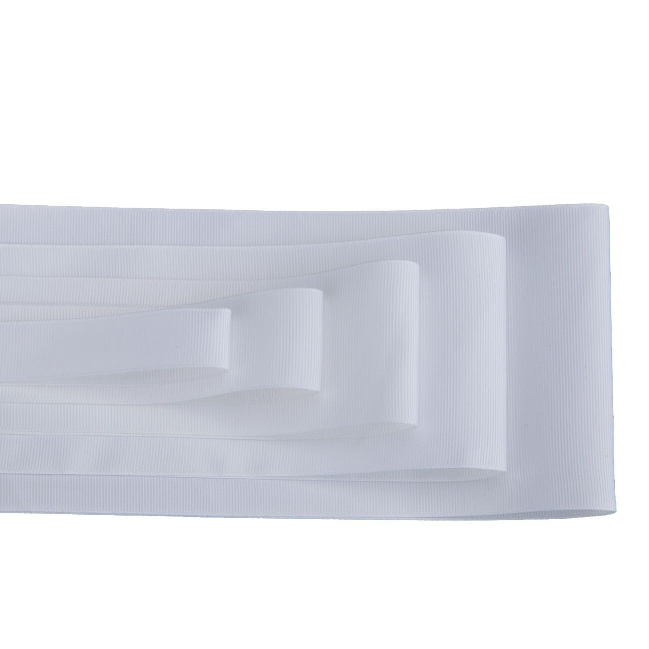 Grosgrain Ribbon 10 Meters Reel Double Sided Petersham, 19mm 32mm 50mm 75mm 100mm Craft Weddings Trimming. (White,32mm)