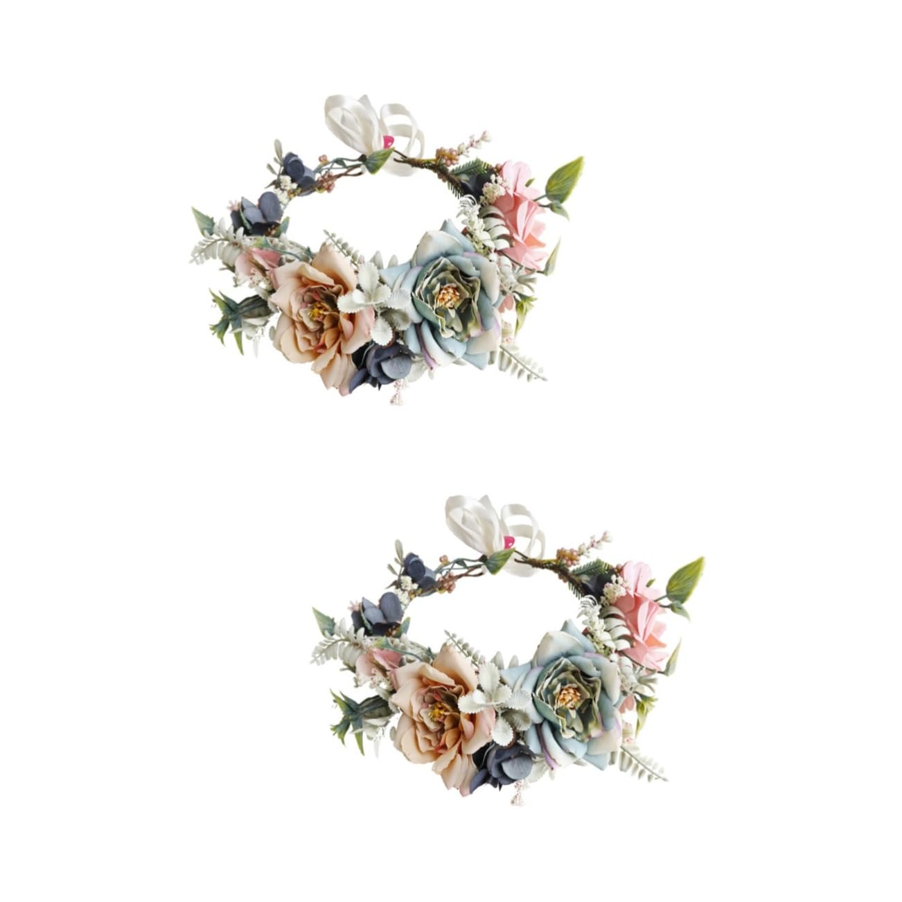 ABOOFAN 2 Uds Tocado De Flores Artificiales Guirnalda De Otoño Diadema De Novia Tocado De Flores Diadema s De De Los Años 70 Para Mujer De De Novia