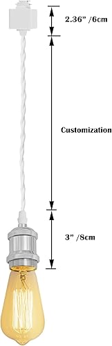Miniatura 8 de Kiven Lámpara colgante de alambre tipo H, 15.7 pulgadas de longitud de cable negro, 1 lámpara colgante decorativa de restaurante, bombilla no