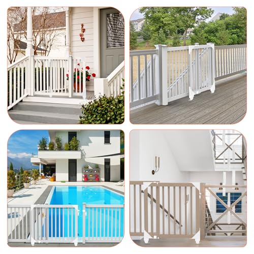 Hoeine Sliding Gate Hardware Kit - Heavy Duty Rolling Gate Hardware Kit for Wooden Fence, Anti-Sag Design with Smooth Wheels, Easy DIY Installation for Porch, Pool, Barn Deck Gate (White) - Thumbnail 7