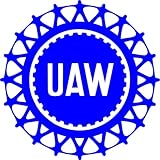 UAW United Auto Workers Union Member Vinyl Decal Sticker for Home Office Decor Vehicle Window Sign - Color Gloss Vivid Blue (15')