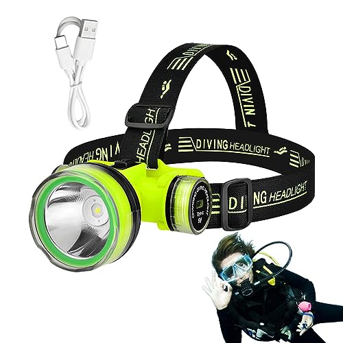 BRULEA Onderwaterkoplamp | Waterdichte LED Onderwater Zaklamp Helder, 2 Lichtmodi Duiklicht, Oplaadbare LED Onderwater Zaklamp, Hoofdlichten voor Voorhoofd, Duiken, Zwemmen, Wandelen - Image 6