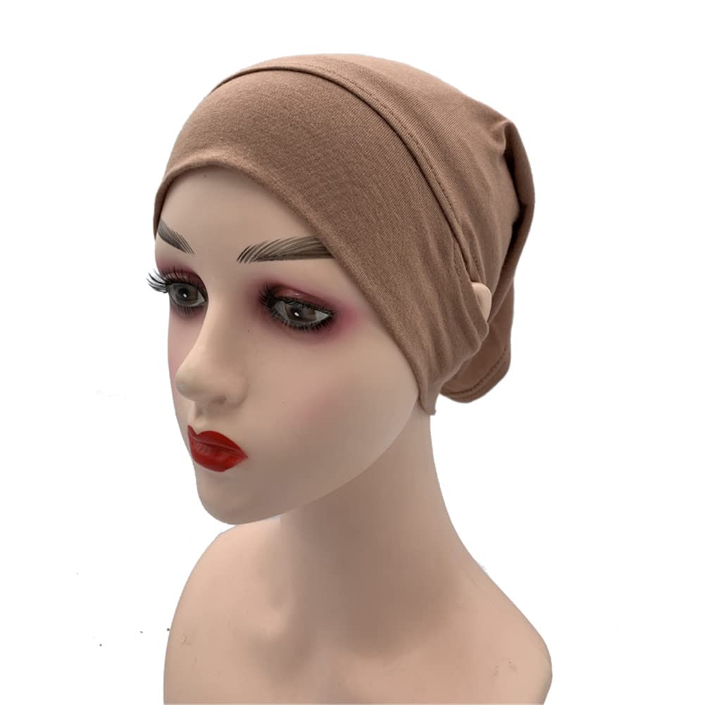 Women Ear Hole Inner Hijabs Muslim Turban Hat Under Scarf Caps Islam Head Wraps Jersey Underscarf