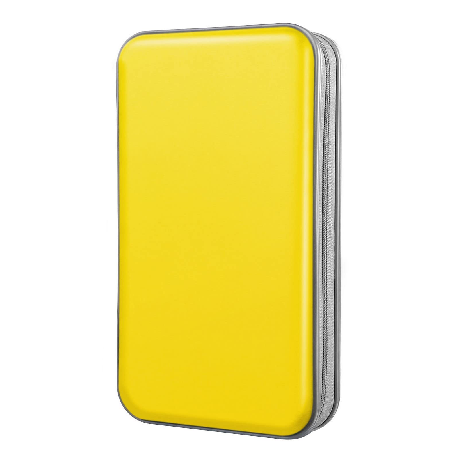 dvd case, bivisen cd case holder wallet binder 96 capacity cd/dvd cases storage holder binder organizer wallet book for car home travel (yellow)