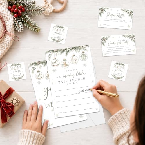 Winter A Merry Little Baby Shower Invitations — 사진 4