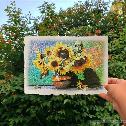 Image of Lakeer A3 Watercolor Paper - Handmade Paper with Deckle Edges | Pack of 10 Sheets, 300 GSM | 100% Virgin Cotton - Acid Free, Suitable for Wet Mediums, Ideal for Artists, Etc.